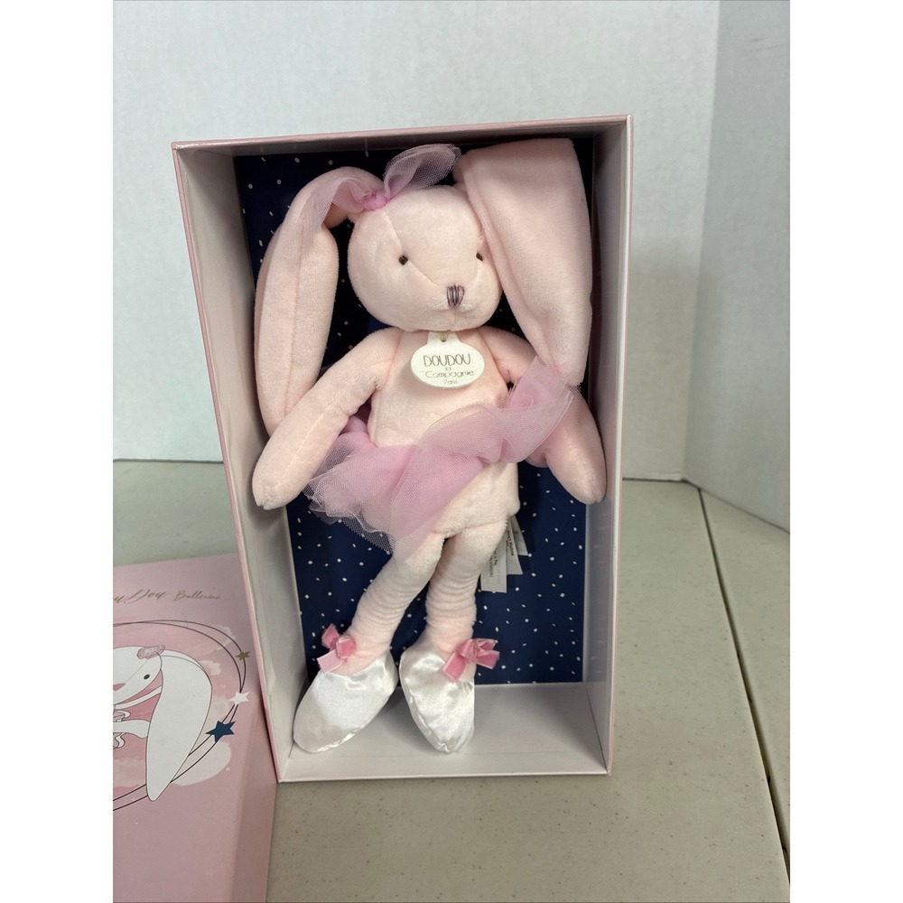 Doudou et Compagnie Mon DouDou Ballerine Pink Bunny Ballerina Plush NIB